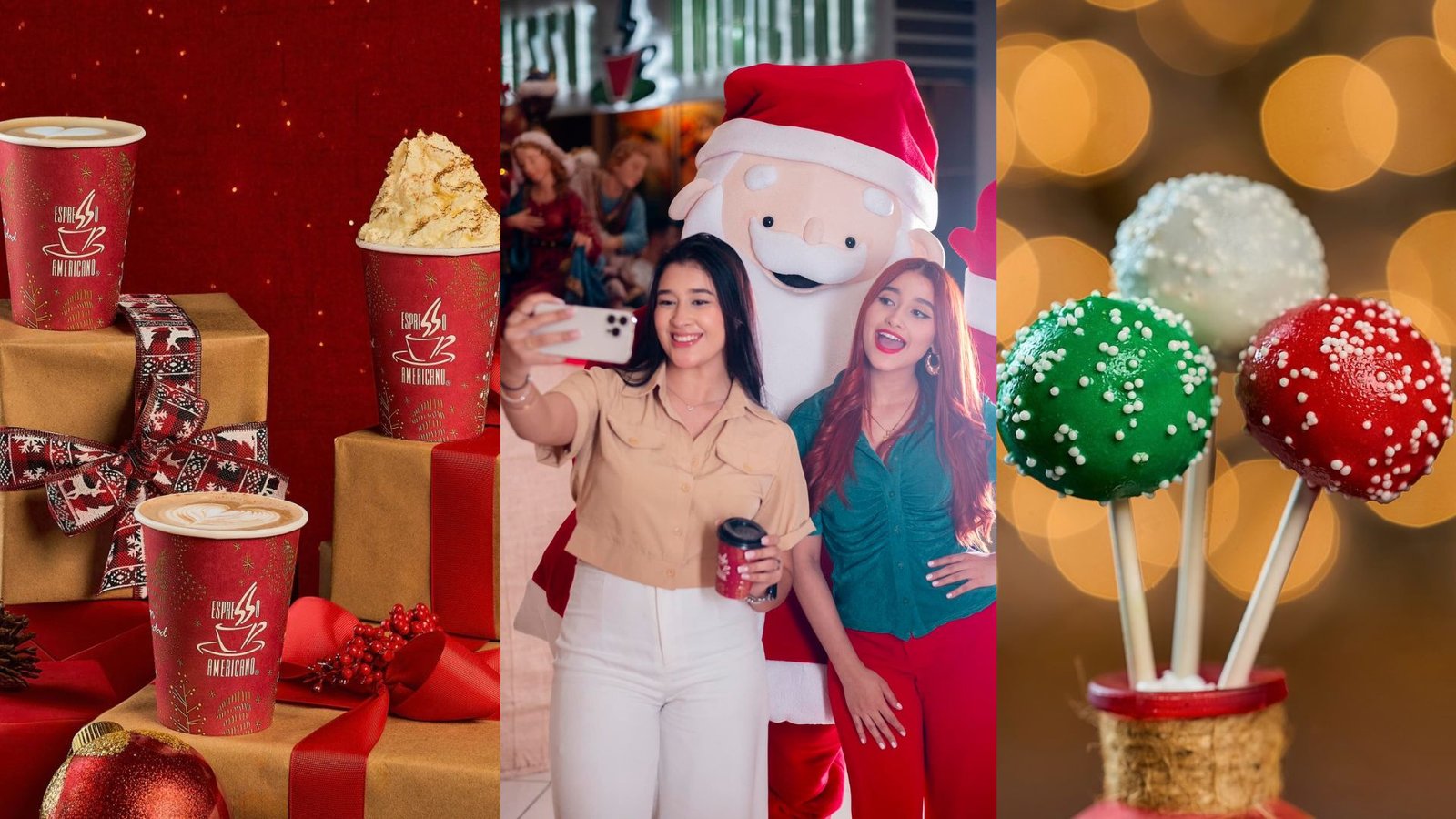 Sabores de temporada navideña:Peppermint Mocha, Rompopo y Cake Pops de Espresso Americano en Mall Premier.