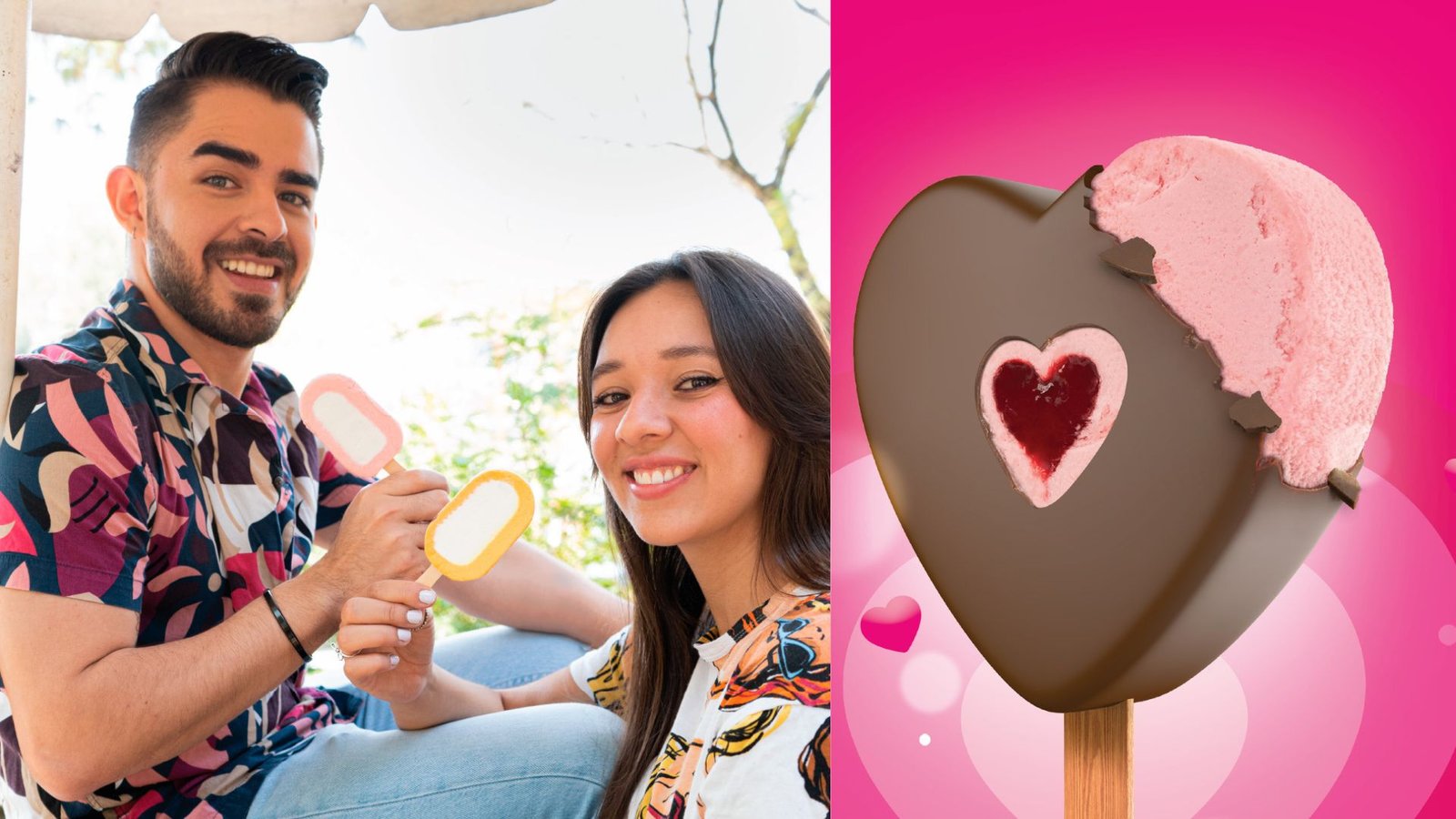 Pareja compartiendo helado en Helados Sarita ubicado en Mall Premier Catacamas