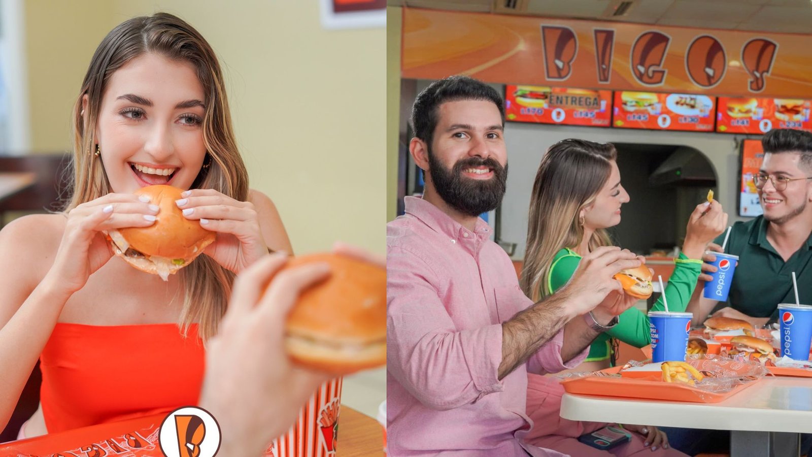 Hamburguesa Bigos con salsa rosada en Mall Premier Honduras