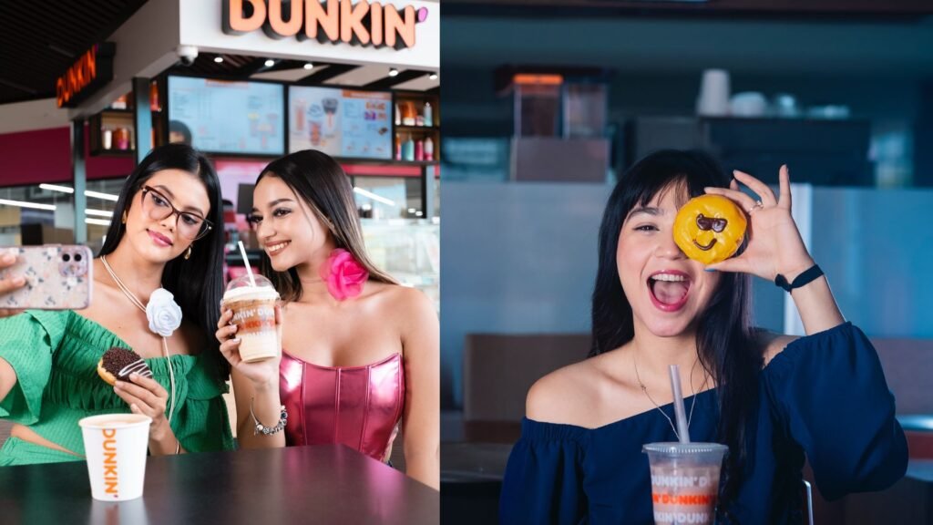 Amigas disfrutando café y donas en Dunkin Donuts Comayagua