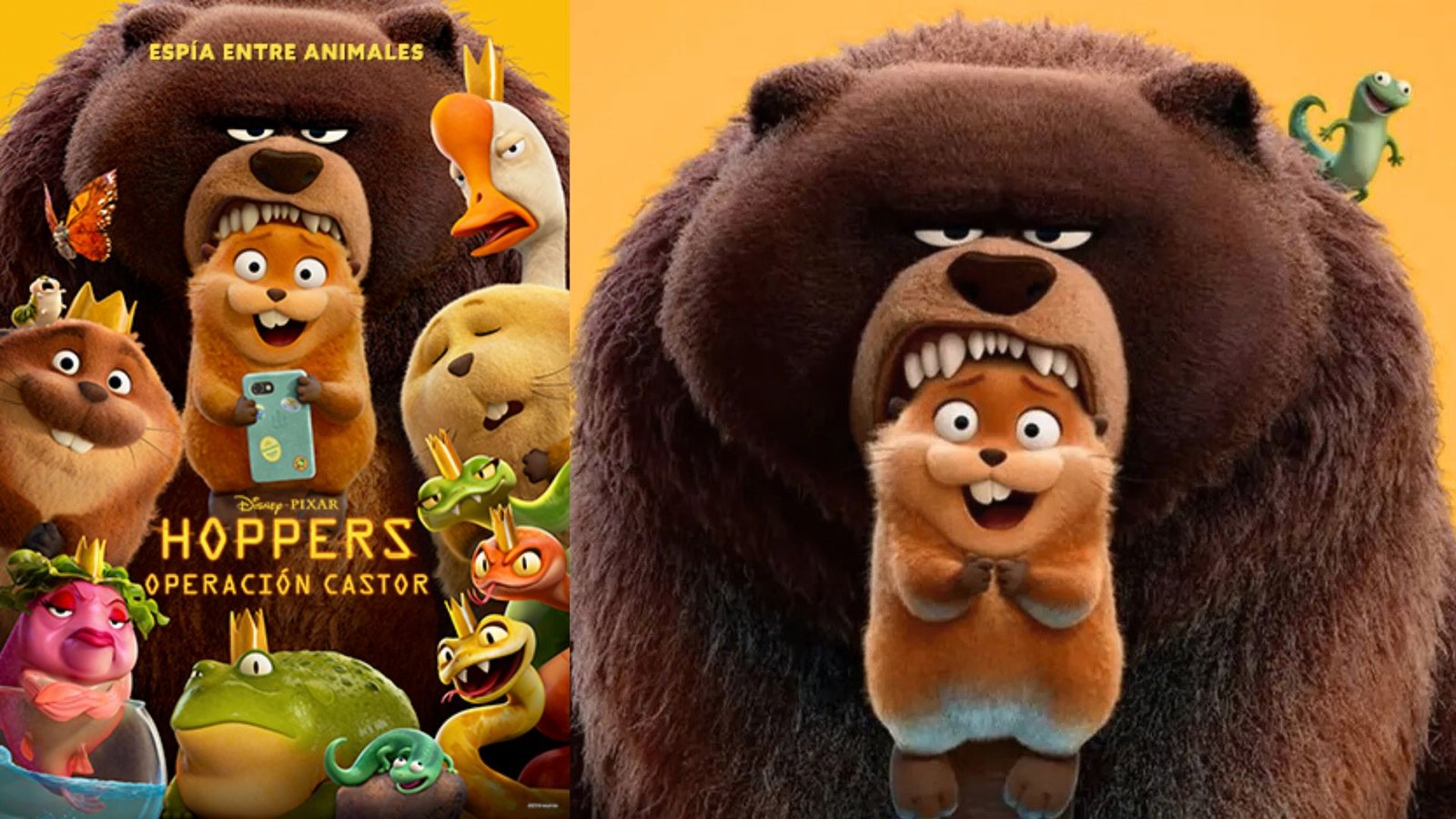 Poster de la película Hoppers Operación Castor disponible en Cinépolis Mall Premier Tegucigalpa y Juticalpa.