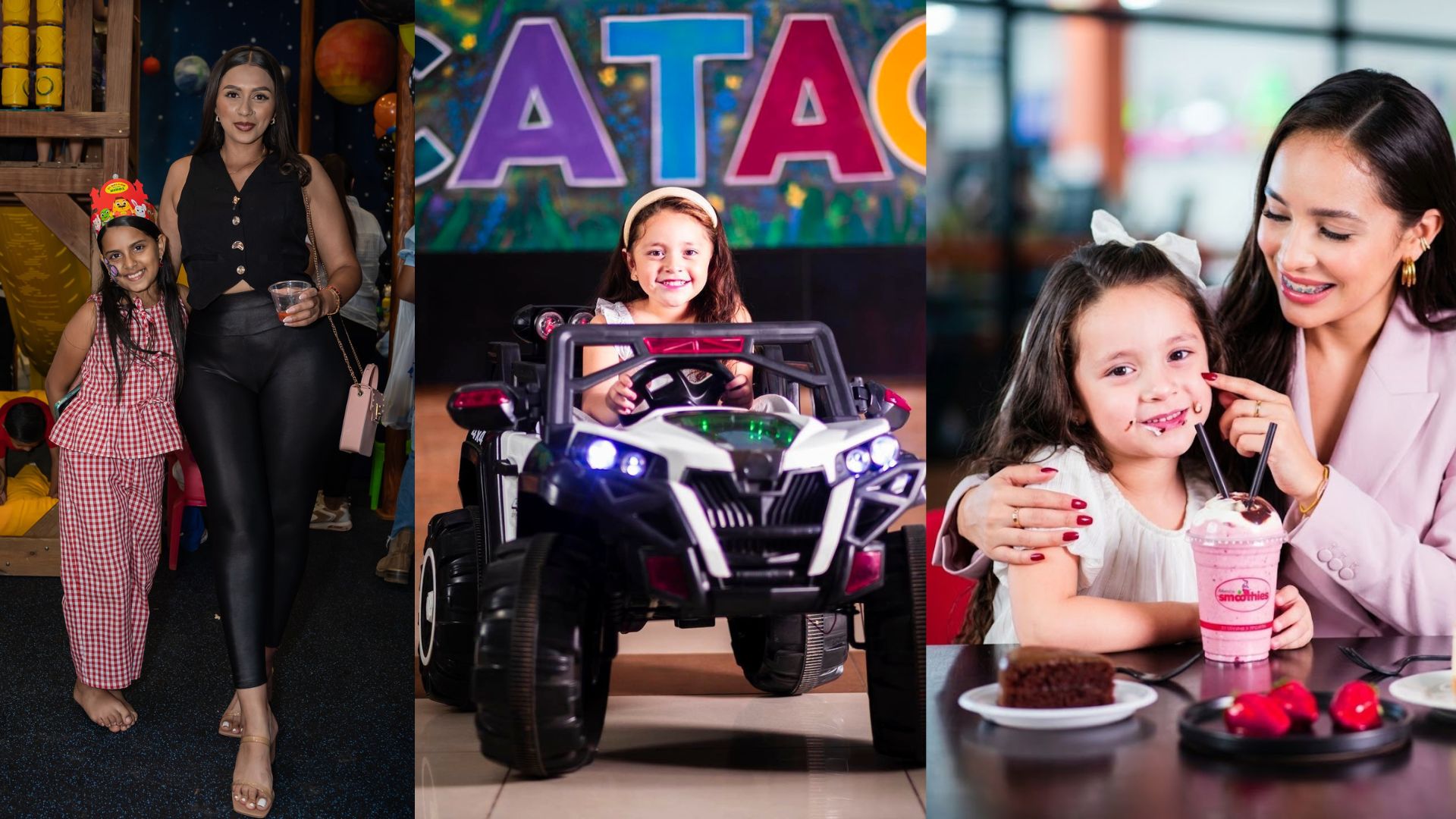 Niños disfrutando de carritos Amazing Ride y juegos en Mundo Espacial dentro de Mall Premier Catacamas de Grupo Premier.