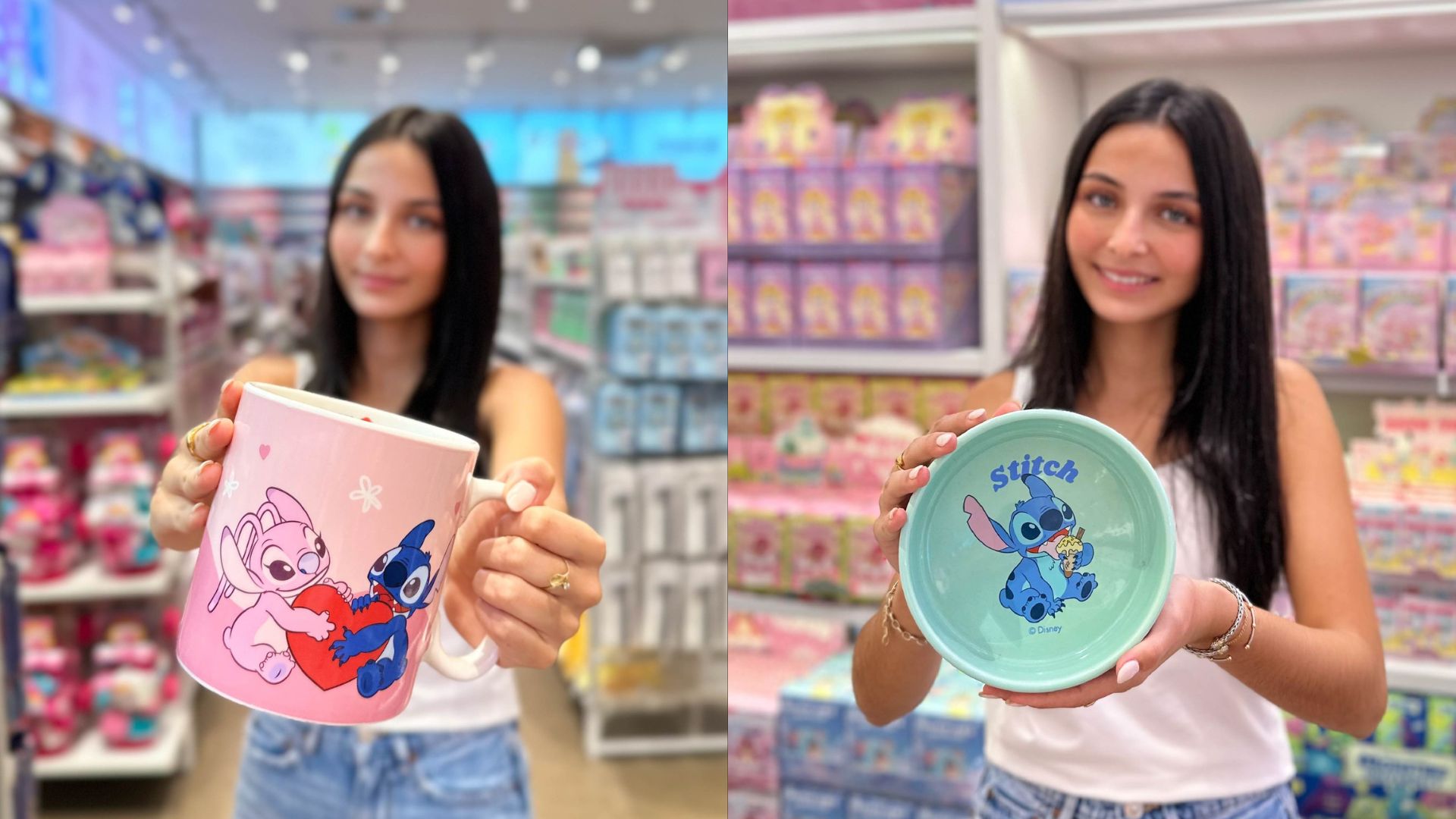 Taza y plato coleccionable de Stitch de la colección Disney en Miniso ubicado en Mall Premier Tegucigalpa