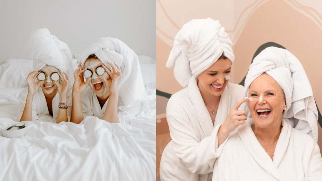 Madre e hija disfrutando un día de spa y mascarillas. Opción de regalo relax en Plaza Premier Humuya, Sauce y Toronjal