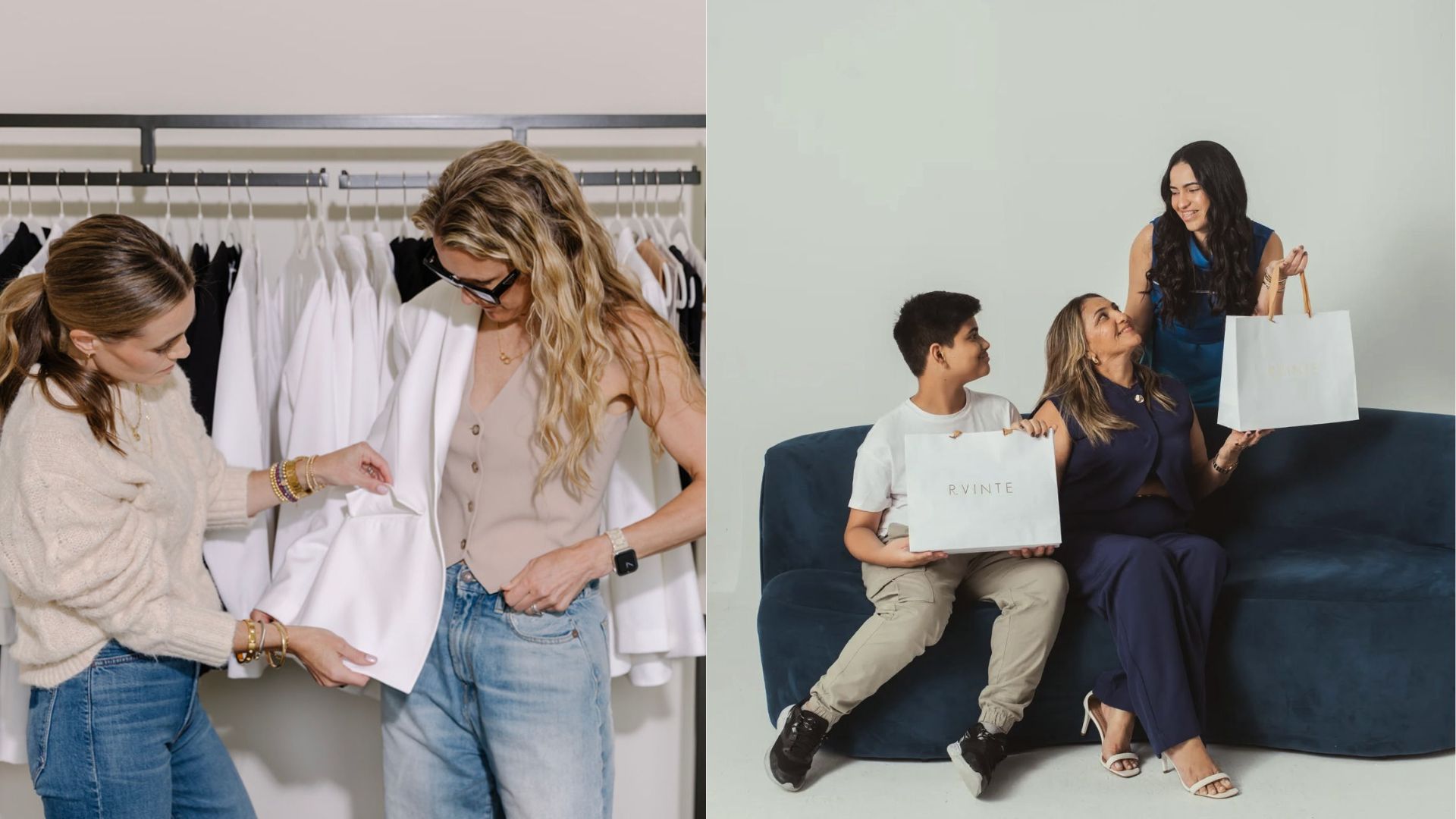 Mujeres comprando ropa y regalos en tienda de Plaza Premier como idea de compras para el Día de la Madre