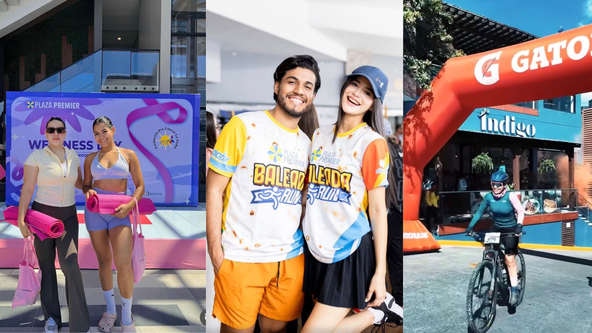 Actividades deportivas en Plaza Premier Honduras con Baleada Run, clases fitness y comunidad participando en eventos con propósito