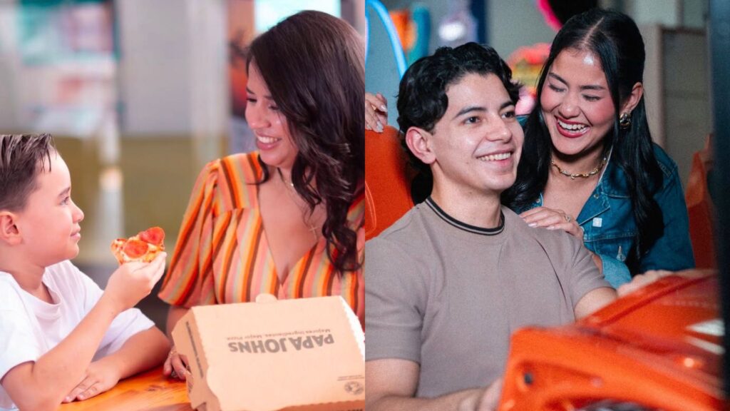 Familias disfrutando comida y momentos de entretenimiento en Plaza Premier Honduras
