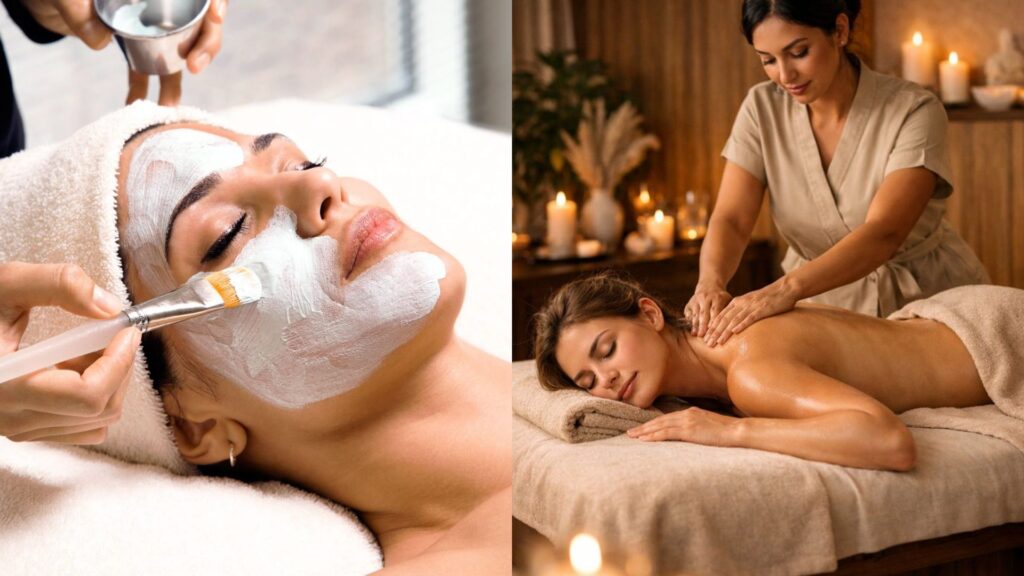 Tratamiento facial profesional y masaje relajante en los centros de bienestar de Plaza Premier