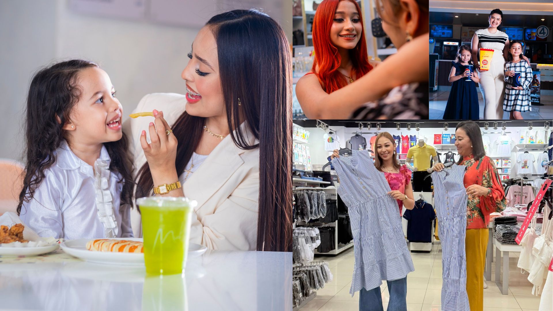 Mamá e hija disfrutando de diversas experiencias de compras y comida en los centros comerciales de Mall Premier a nivel nacional en Honduras.