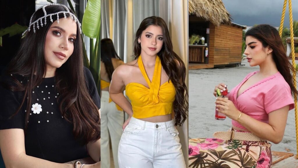 Tendencias de temporada en tops y accesorios: blusa negra con detalle floral, top amarillo cruzado y blusa rosa, disponibles en Plaza Premier