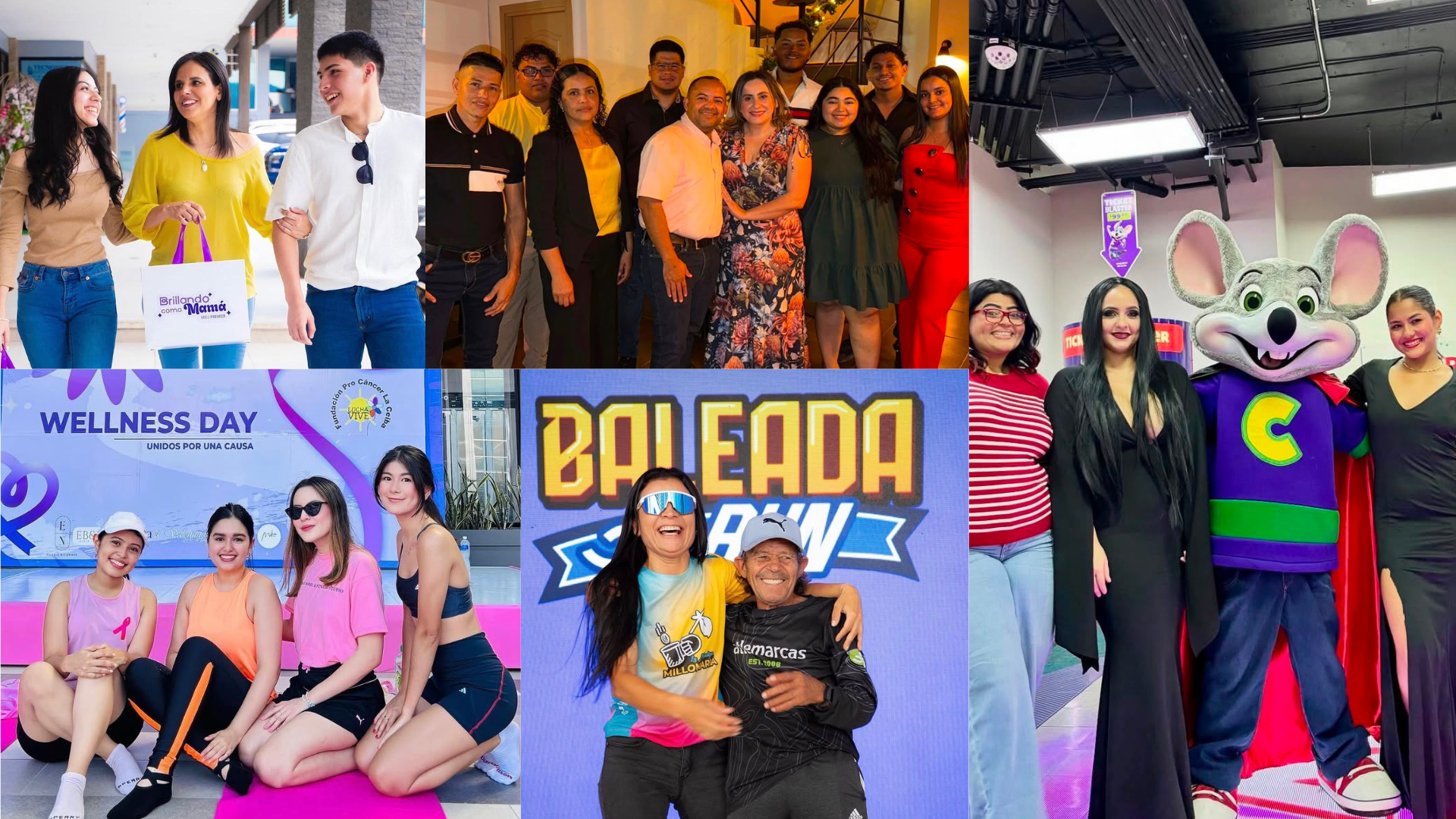 Collage de eventos y actividades en Plaza Premier La Ceiba y Humuya durante sus 20 años de historia