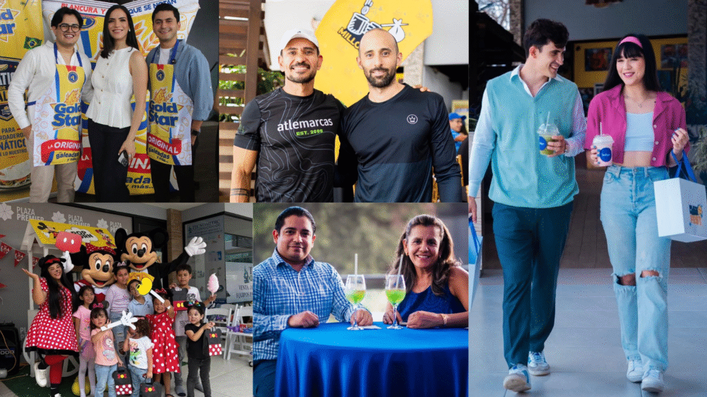 Familias, amigos y colaboradores celebrando momentos especiales en Plaza Premier La Ceiba y Humuya a lo largo de sus 20 años