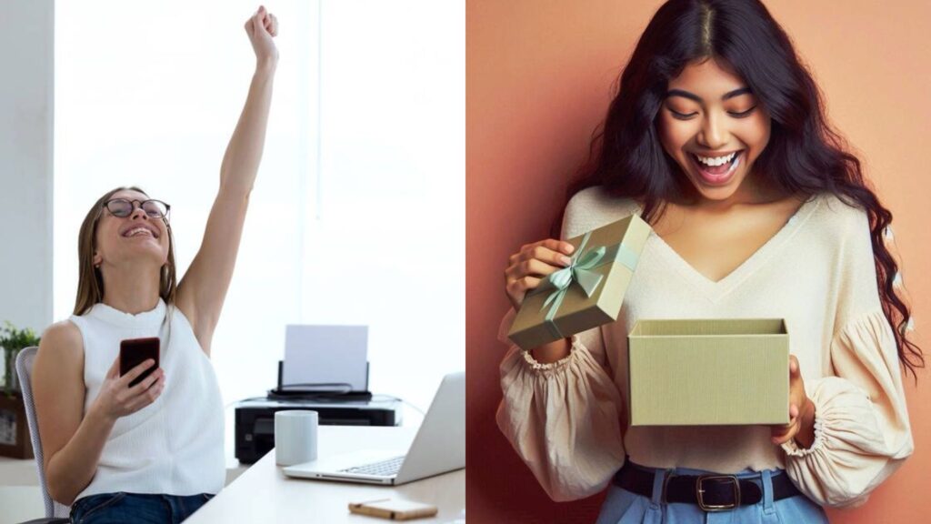 Ganadoras celebrando premios sorpresa en las experiencias y promociones de Plaza Premier