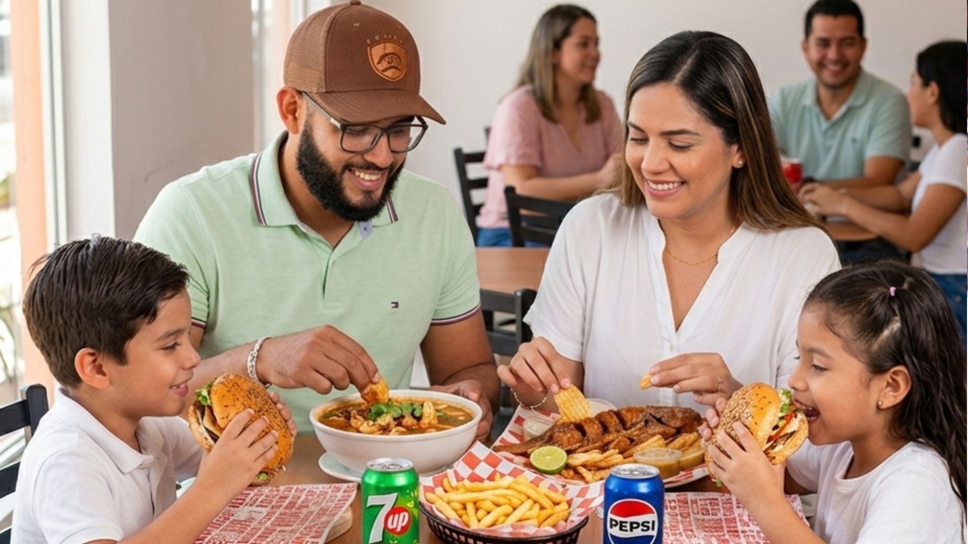 Almuerzo con pescado frito en Crispy Fish y hamburguesas en Nichas Burger en Mall Premier Juticalpa, un plan perfecto de fin de semana.