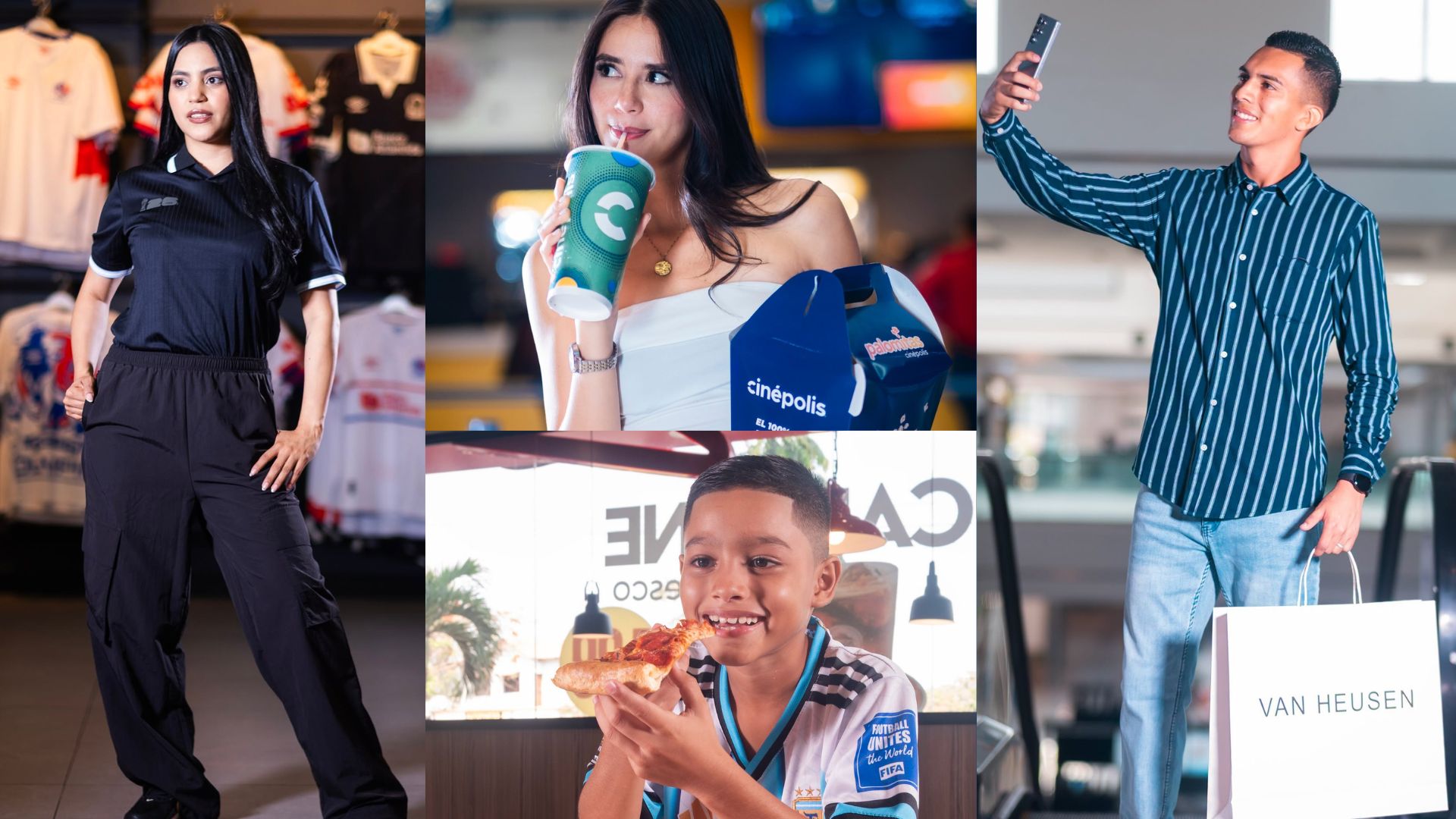 Personas disfrutando de compras, gastronomía y entretenimiento en las instalaciones de Mall Premier.