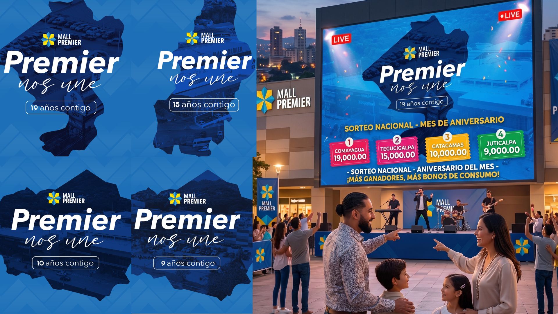Aniversario Mall Premier con sorteo nacional de bonos de consumo en Comayagua, Tegucigalpa, Catacamas y Juticalpa
