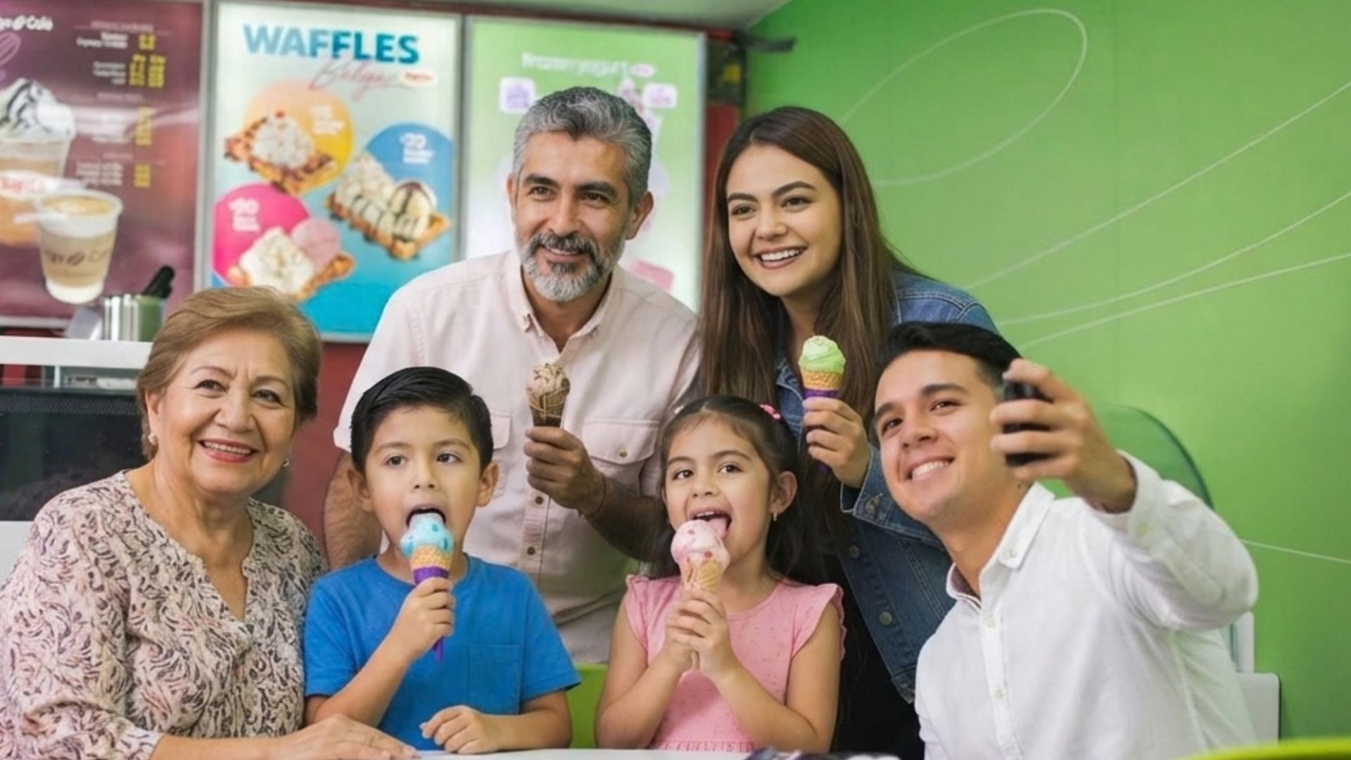 Familia disfrutando helados deliciosos durante el plan perfecto de fin de semana para niños en Mall Premier a nivel nacional